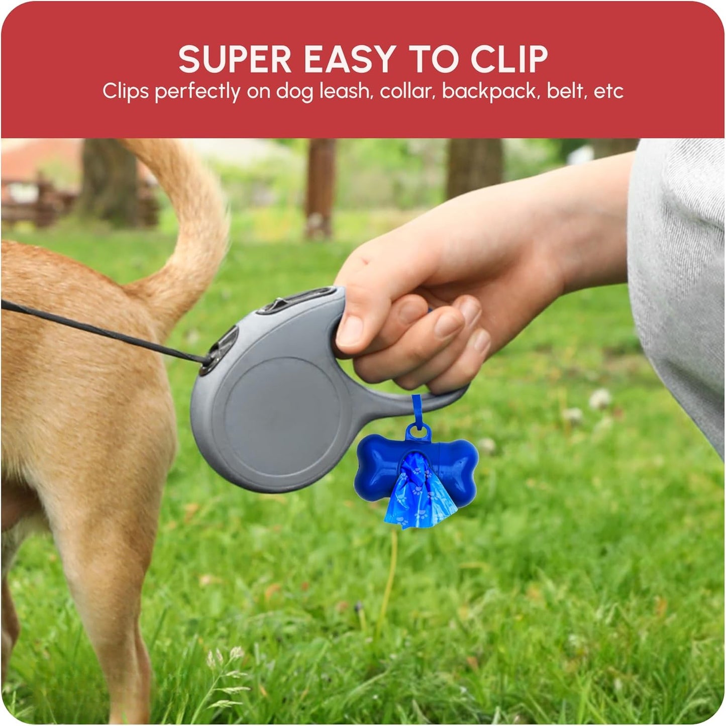 Rainbow Paw Print Poop Bags (2200 CT & 2 Dispensers) - Leak-Proof, Unscented, Clips to Leashes & Harnesses