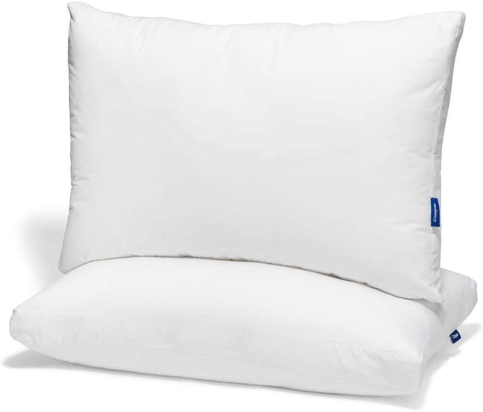 Pillow for Sleeping, Standard, White,100% Cotton Cover; Polyester Fabric Lining; Polyester Microfiber Fill
