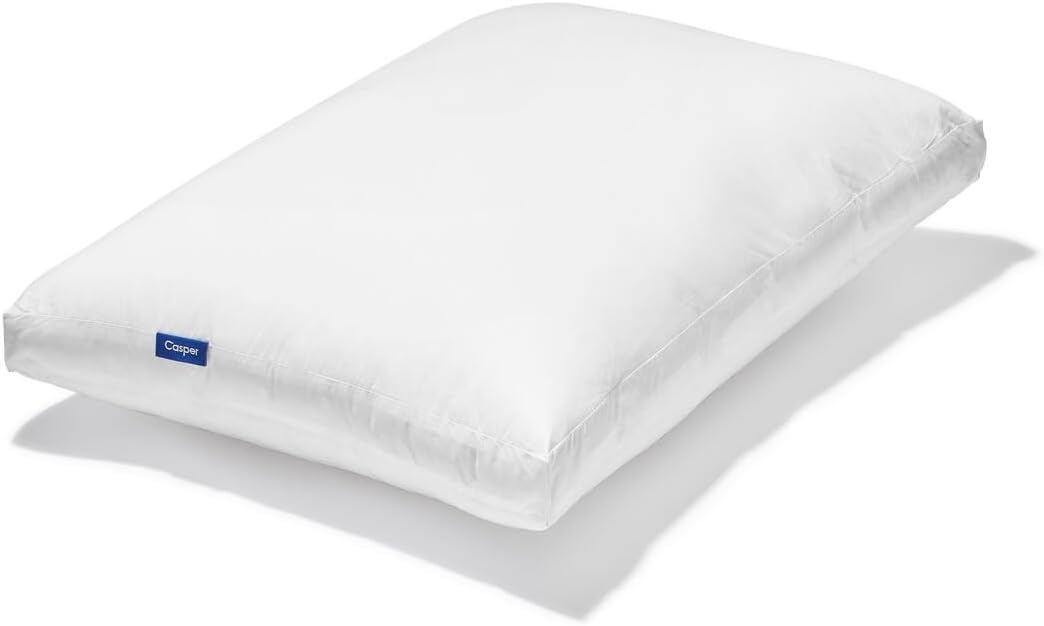 Pillow for Sleeping, Standard, White,100% Cotton Cover; Polyester Fabric Lining; Polyester Microfiber Fill