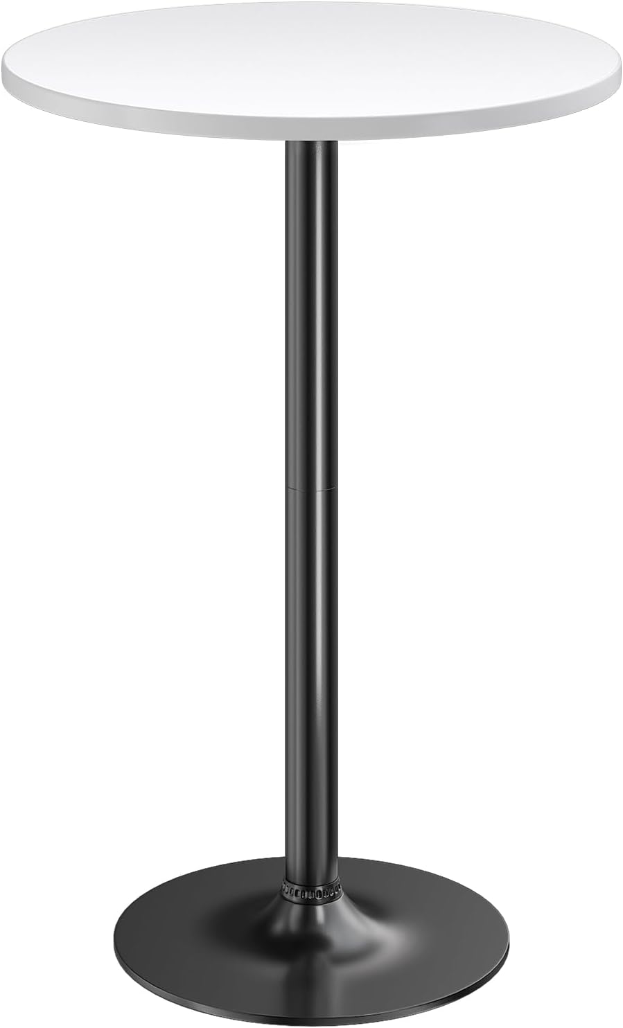 Pub Table Round Bar Height Cocktail Table Metal Base MDF Top Obsidian Table 23.8-Inch Top, 39.5-Inch Height (Black, 1-Pack)