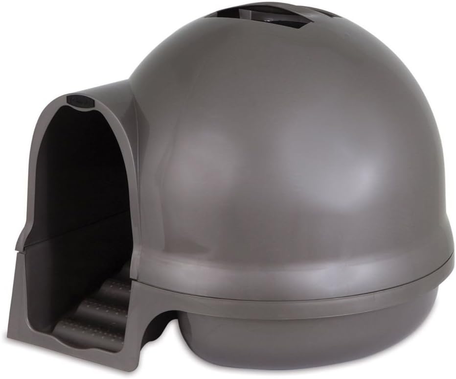 Cat Litter Box Dome (Made in the USA with 95% Recycled Materials)- Titanium, Made in USA