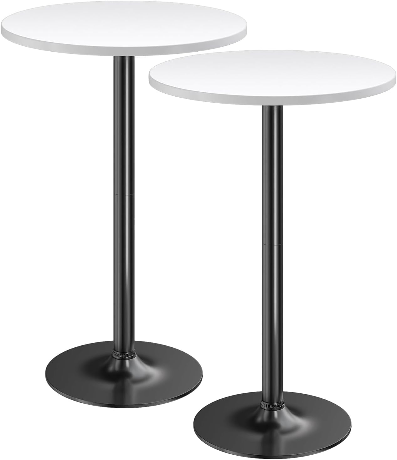 Pub Table Round Bar Height Cocktail Table Metal Base MDF Top Obsidian Table 23.8-Inch Top, 39.5-Inch Height (Black, 1-Pack)