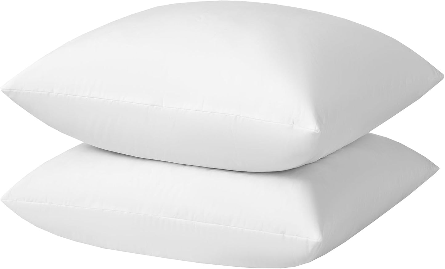 22x22 Decorative Throw Pillow Inserts-Down Feather Pillow Inserts-Square-Cotton Fabric-Set of 2-White.