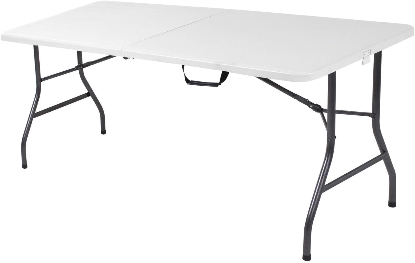 Fold-in-Half Banquet Table w/Handle, 6ft, White