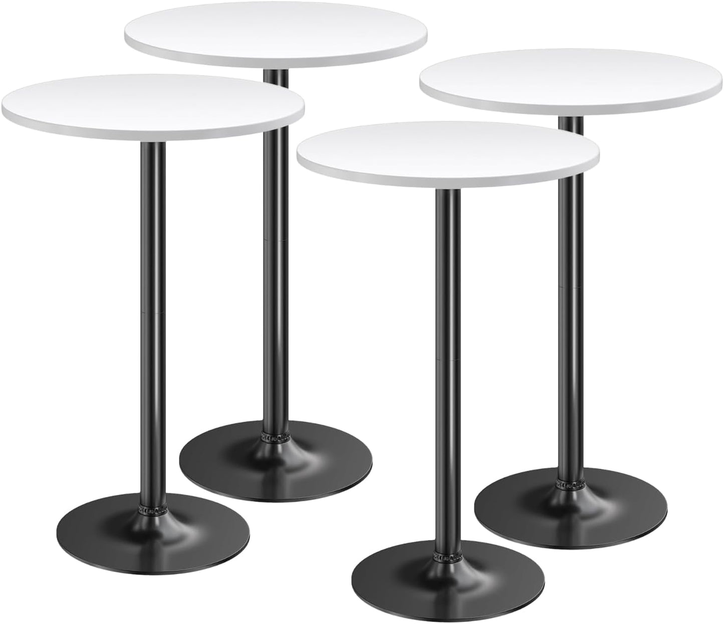 Pub Table Round Bar Height Cocktail Table Metal Base MDF Top Obsidian Table 23.8-Inch Top, 39.5-Inch Height (Black, 1-Pack)