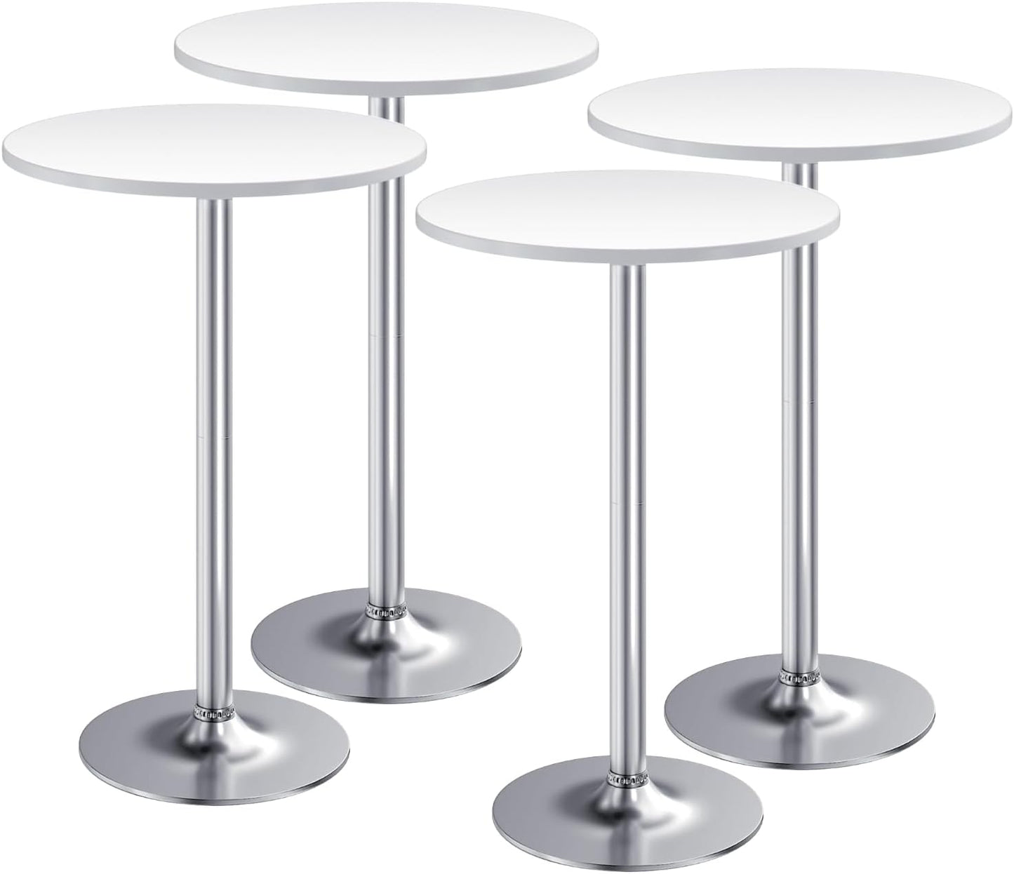Pub Table Round Bar Height Cocktail Table Metal Base MDF Top Obsidian Table 23.8-Inch Top, 39.5-Inch Height (Black, 1-Pack)