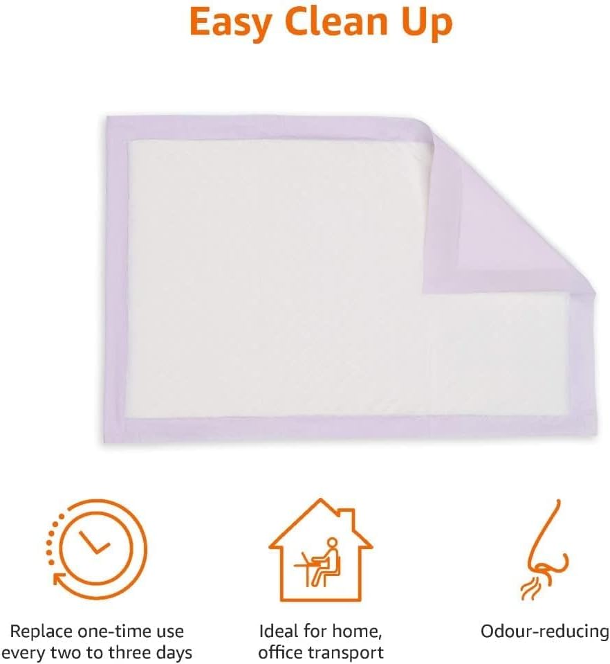 Basics Cat Pad Refills for Litter Box, Unscented, Pack of 40, Polyethylene, Purple and White