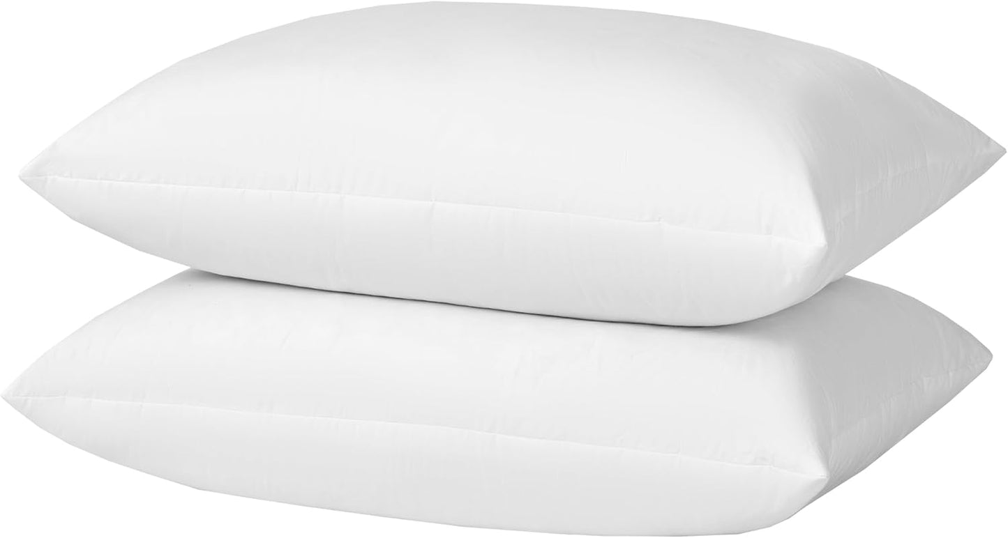 22x22 Decorative Throw Pillow Inserts-Down Feather Pillow Inserts-Square-Cotton Fabric-Set of 2-White.