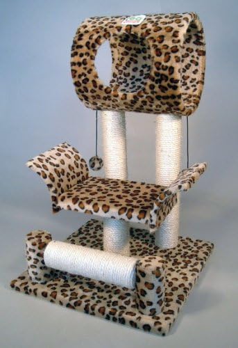 Cat Tree Condo House, 18W x 17.5L x 28H Inches, Leopard