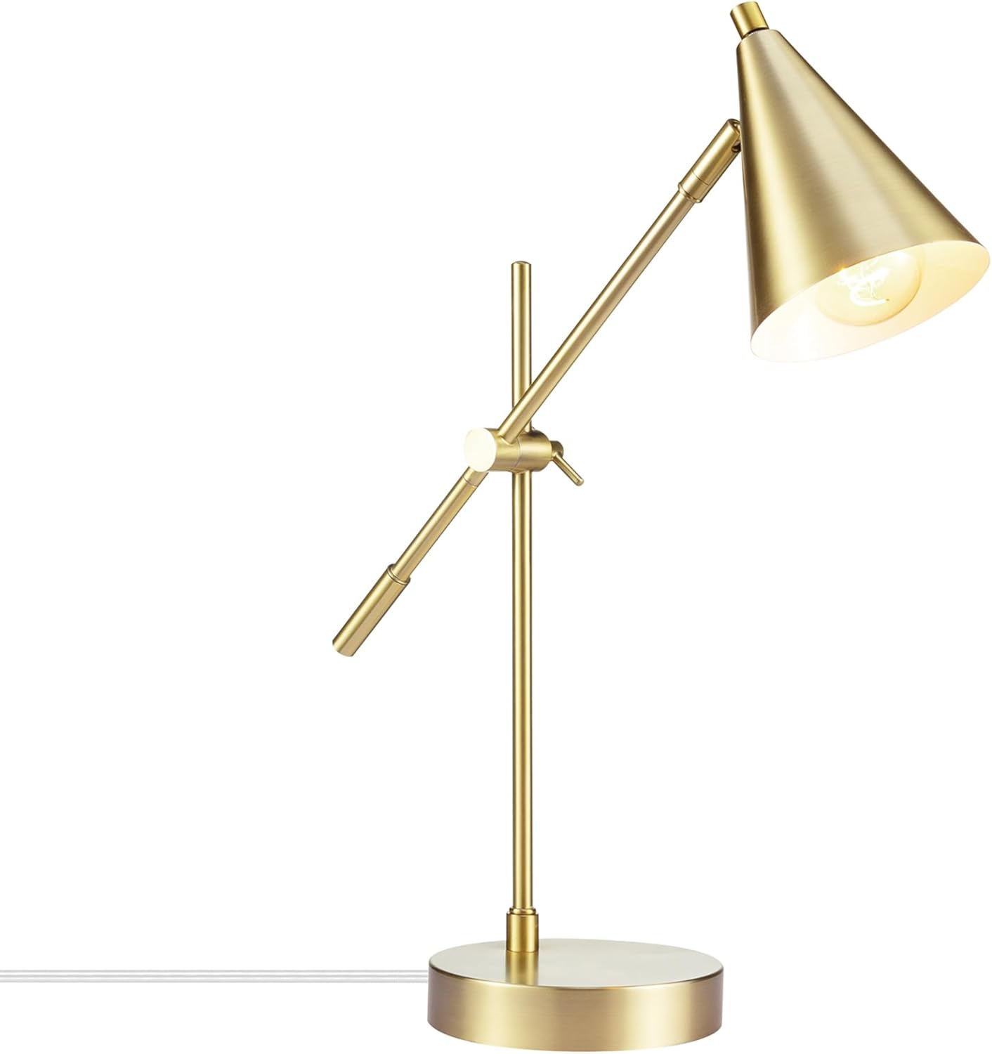 18" Desk Lamp, Matte Brass, Adjustable Height, Balance Arm, Rotary Switch on Shade, Home Décor, Desk Lamps for Home Office, Home Office Accessories, Adjustable Lamp, Modern