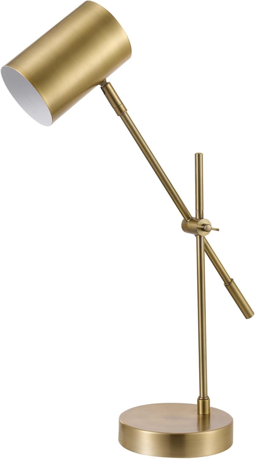 18" Desk Lamp, Matte Brass, Adjustable Height, Balance Arm, Rotary Switch on Shade, Home Décor, Desk Lamps for Home Office, Home Office Accessories, Adjustable Lamp, Modern
