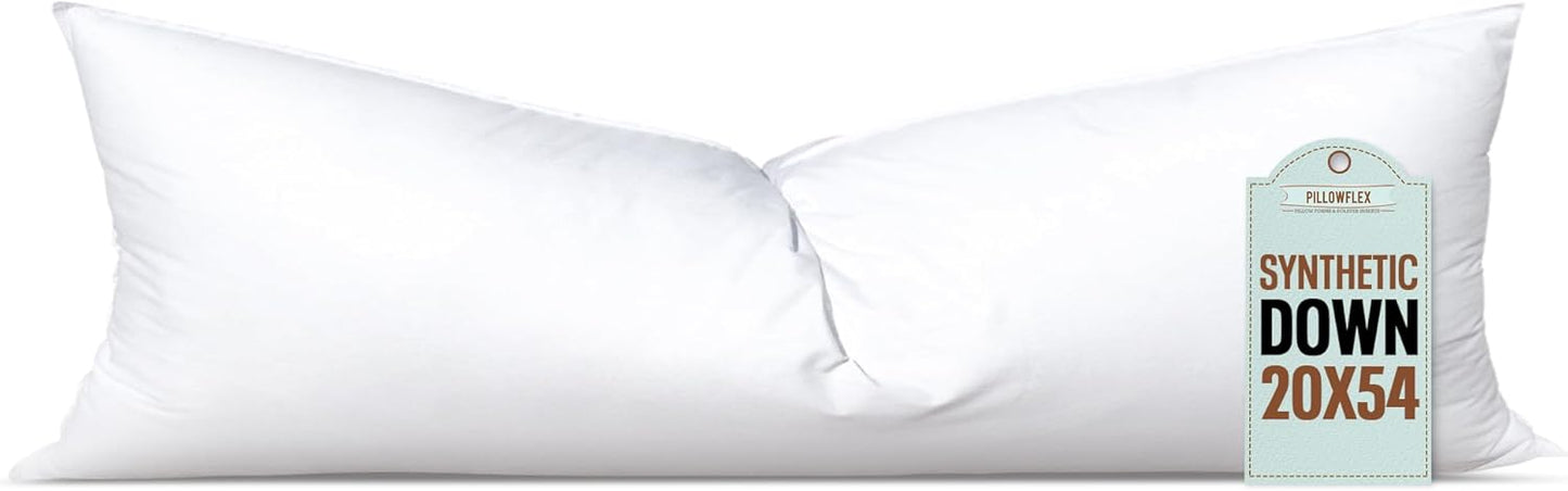 Synthetic Down Pillow Insert - 18x28 Down Alternative Pillow, Ultra Soft, Large Rectangle, Lumbar, Back, Sofa, Sleeping Pillow - 1 Decorative Pillow Form