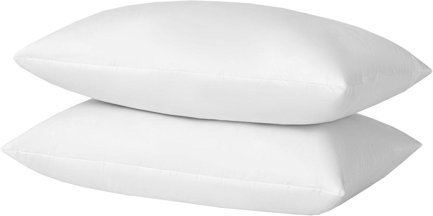 22x22 Decorative Throw Pillow Inserts-Down Feather Pillow Inserts-Square-Cotton Fabric-Set of 2-White.