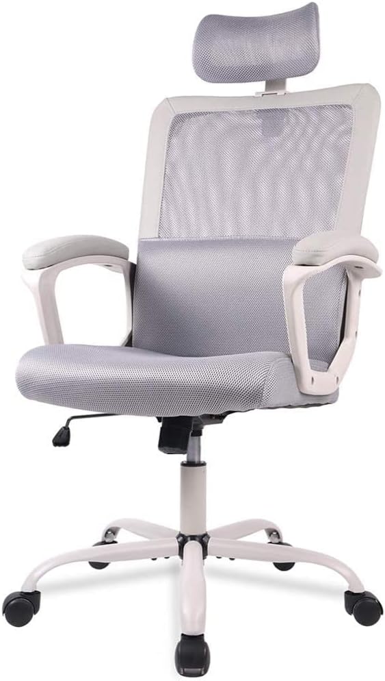 Home Office Desk Chair, Ergonomic Computer Managerial Executive Chairs High-Back Work Swivel Task Chairs with Wheels, Lumbar Support, Comfy Flip-up Armrest for Gaming, Study, Student, Black