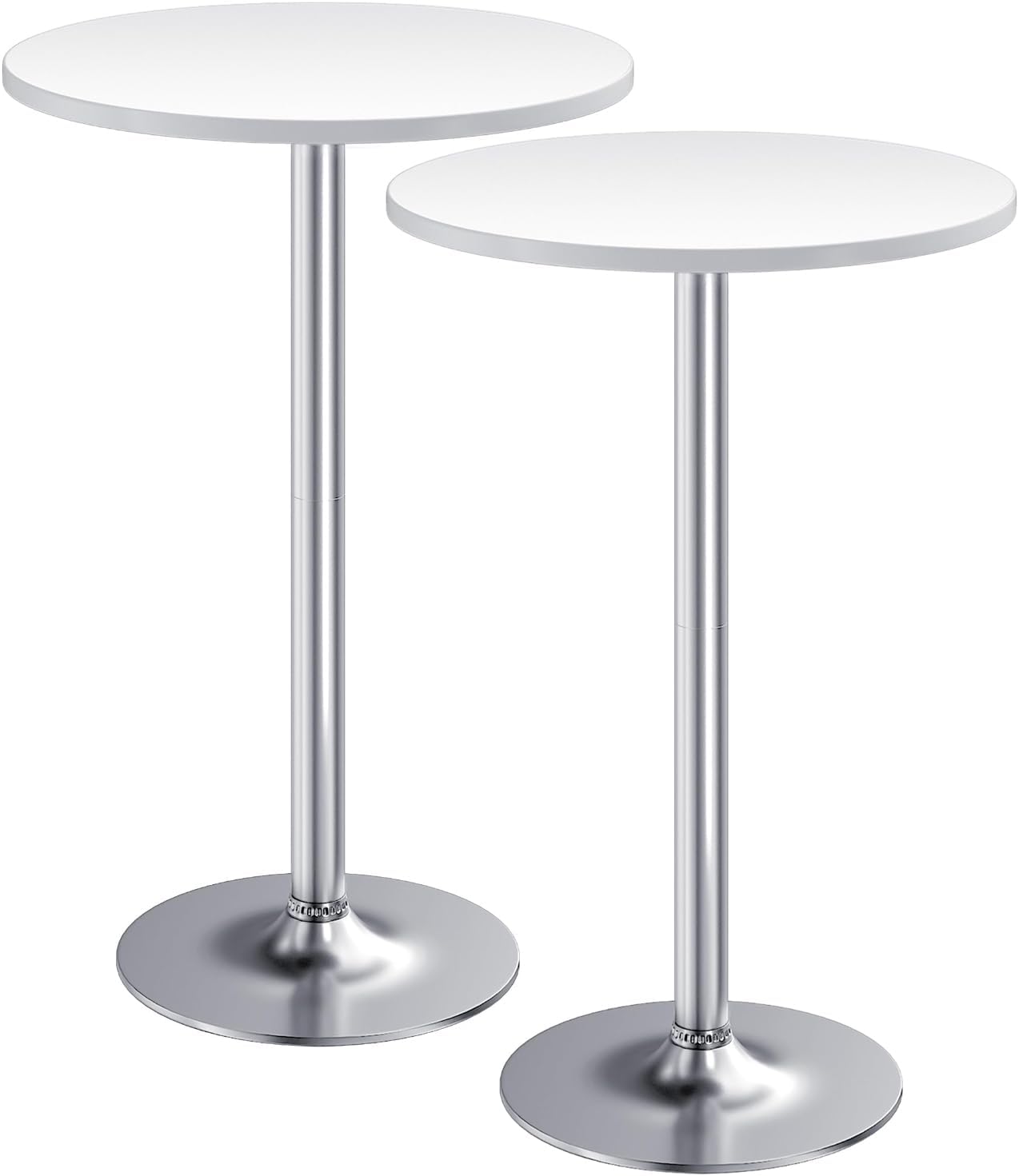 Pub Table Round Bar Height Cocktail Table Metal Base MDF Top Obsidian Table 23.8-Inch Top, 39.5-Inch Height (Black, 1-Pack)