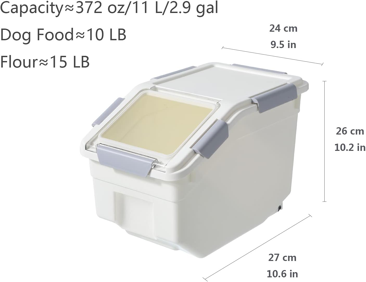 2 Pack Dog Food Storage Container with Scoop,Large Airtight Pet Dog Food Bin,Container for Dog Treats Rice,Dog Cat Dry Food Bin,Baking Supplies,Flour,Rice,Kitchen Pantry Cereal(10 LB)