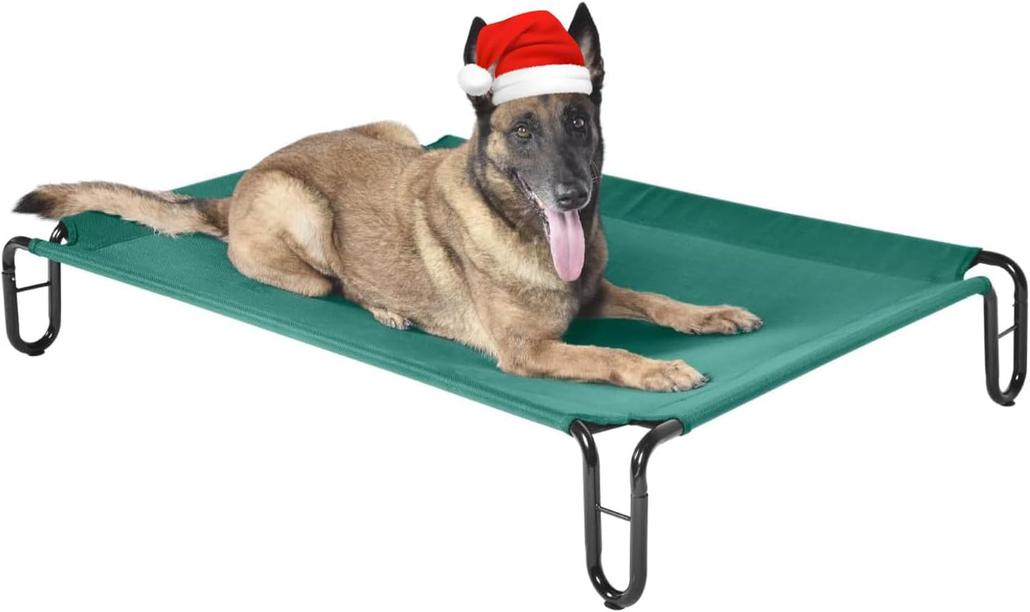 Elevated Outdoor Dog Bed - Raised Dog Bed for Large Dogs, Waterproof Dog Cot Bed Easy to Assemble, Cooling Elevated Dog Bed with Breathable Teslin Mesh, Durable, Non Slip, Up to 65 lbs,Grey