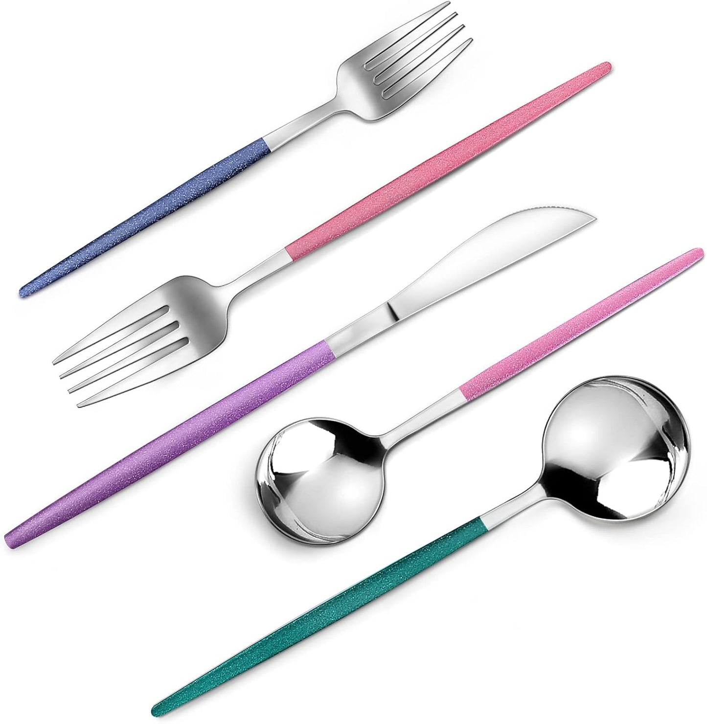 Matte Gold Silverware Set, 40-Piece Stainless Steel Flatware Set, Satin Finish tableware Cutlery Set, Service for 8, Home and Restaurant, Dishwasher Safe