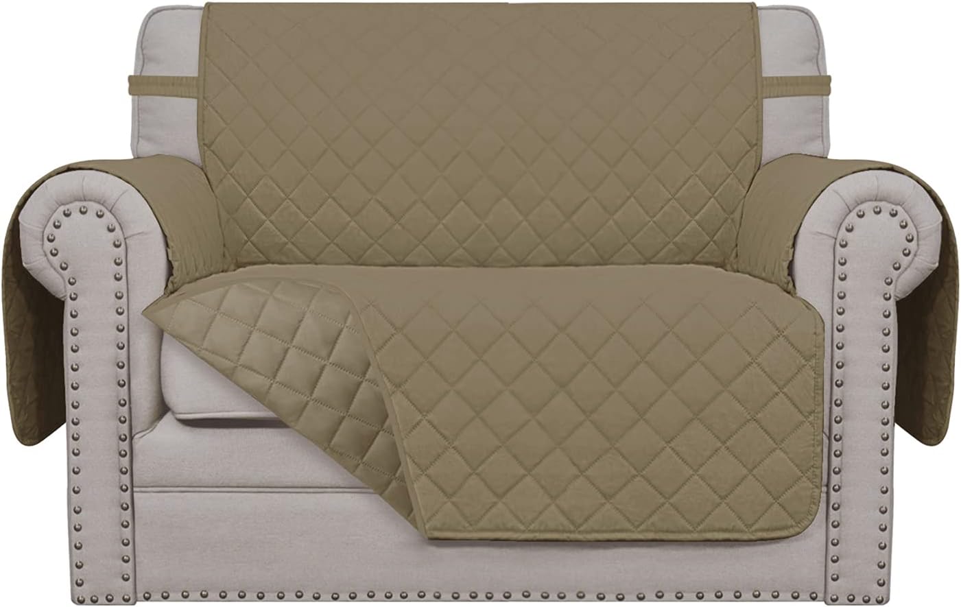 Reversible Couch Cover for 3 Cushion Couch Sofa Cover for Dogs Water Resistant Furniture Protector Cover with Foam Sticks Elastic Straps for Pet Cat (Sofa, Dark Blue/Light Blue)