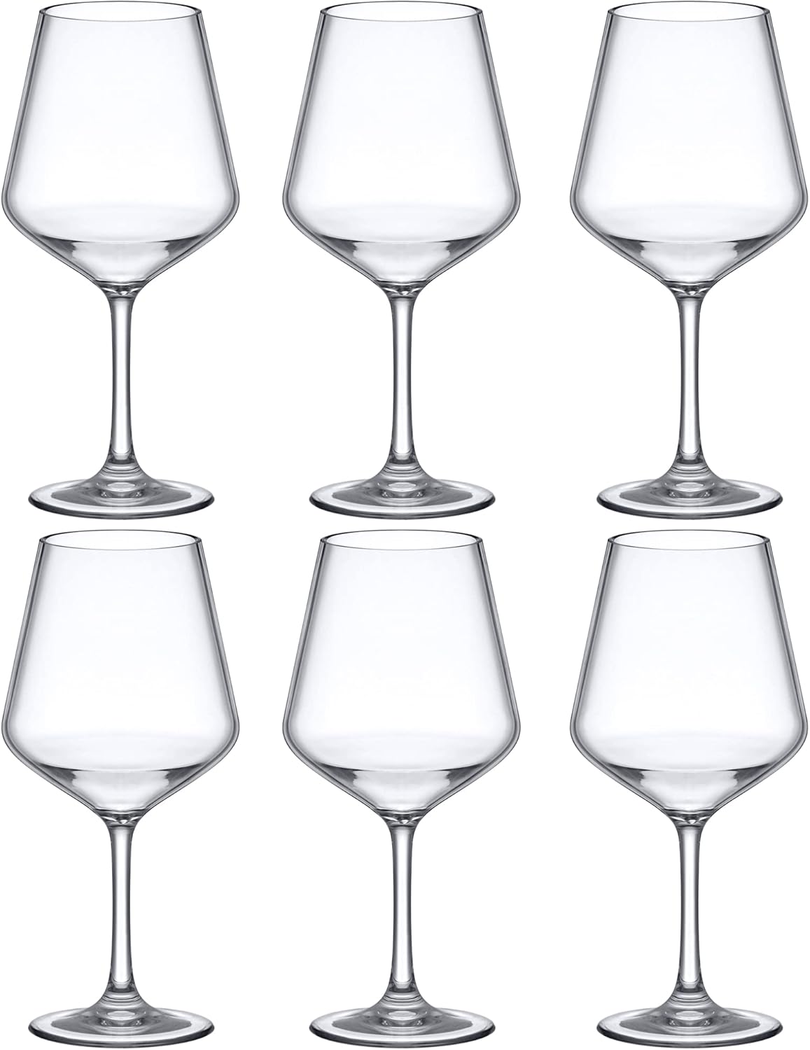14-Ounce Unbreakable Tritan Wine Glasses (Set of 6), Plastic Wine Glasses, Reusable, BPA-Free, Dishwasher-Safe, Perfect for Poolside, Outdoors, Camping, and More