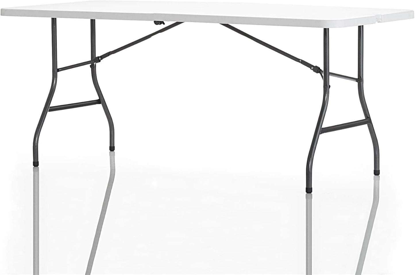Fold-in-Half Banquet Table w/Handle, 6ft, White