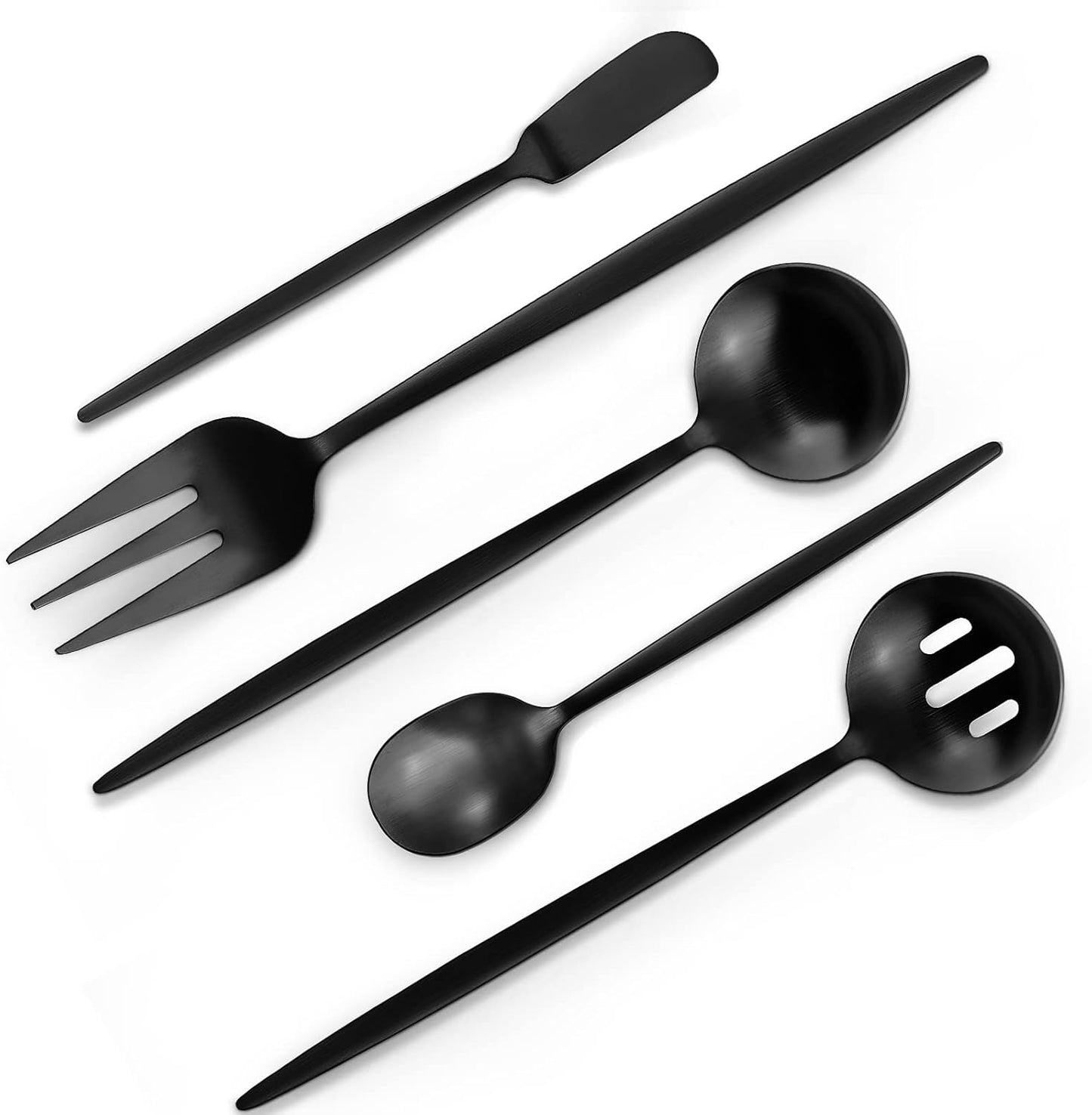 Matte Gold Silverware Set, 40-Piece Stainless Steel Flatware Set, Satin Finish tableware Cutlery Set, Service for 8, Home and Restaurant, Dishwasher Safe