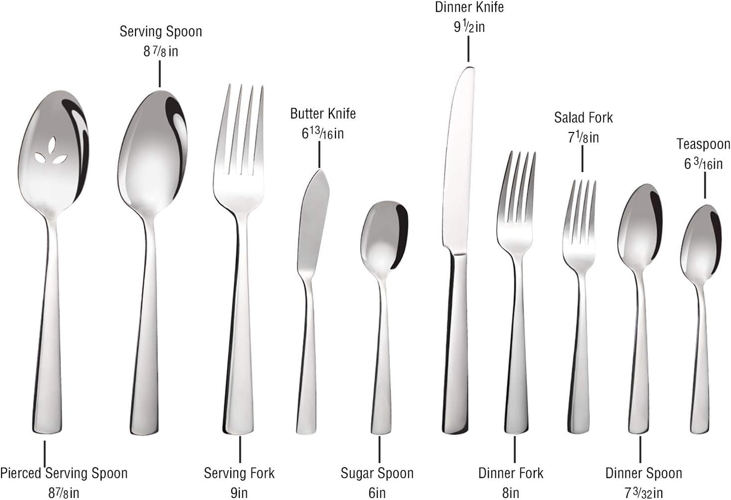 45-Piece Silverware Set Flatware Cutlery Set Service for 8, Durable Stainless Steel Tableware in Ergonomic Design Size and Weight, Kitchen Utensil Sets with Steak Knives, Rust-proof, Dishwasher Safe