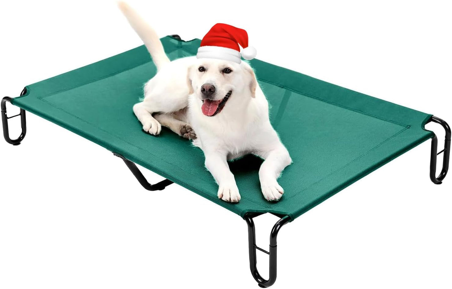 Elevated Outdoor Dog Bed - Raised Dog Bed for Large Dogs, Waterproof Dog Cot Bed Easy to Assemble, Cooling Elevated Dog Bed with Breathable Teslin Mesh, Durable, Non Slip, Up to 65 lbs,Grey