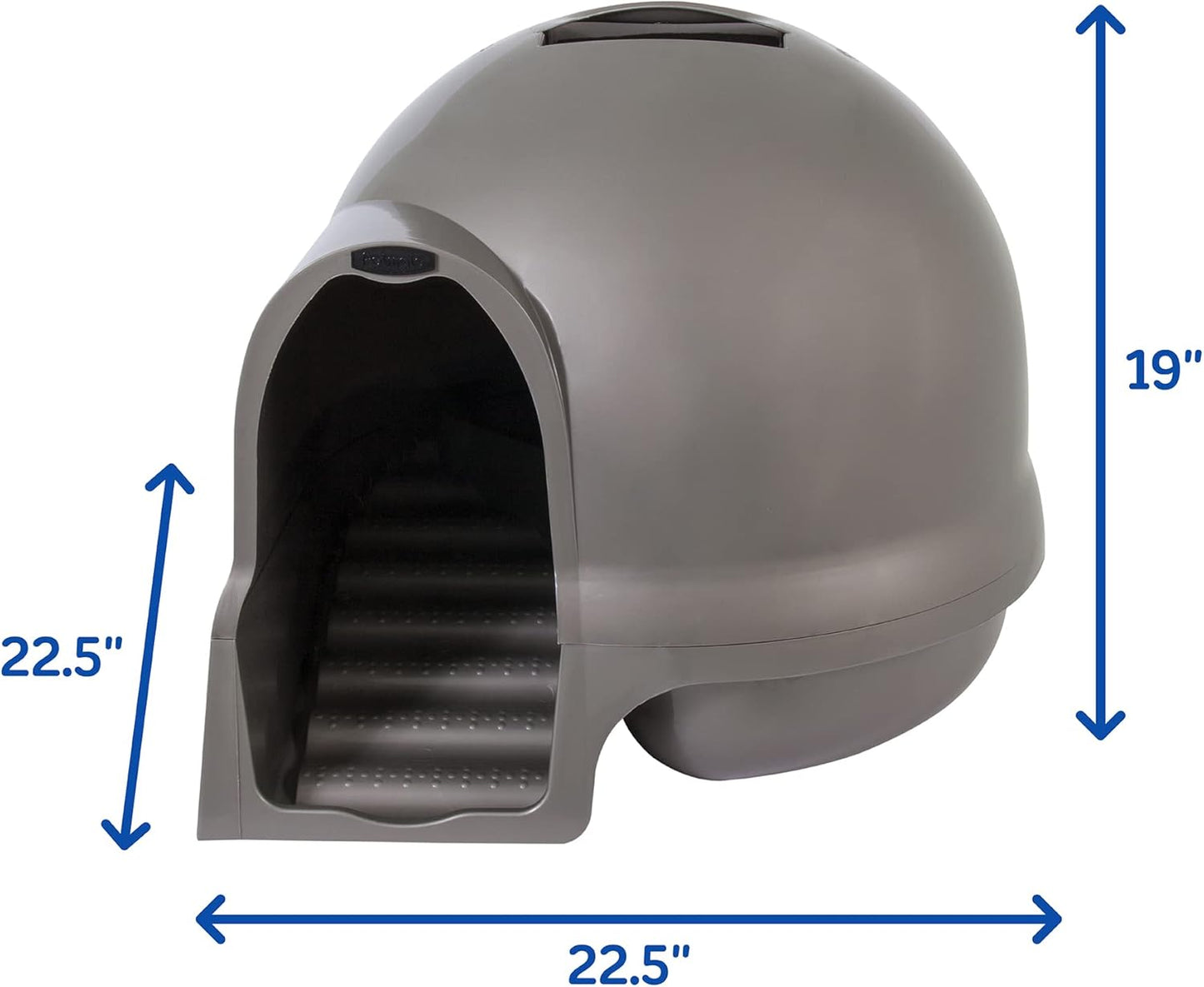 Cat Litter Box Dome (Made in the USA with 95% Recycled Materials)- Titanium, Made in USA