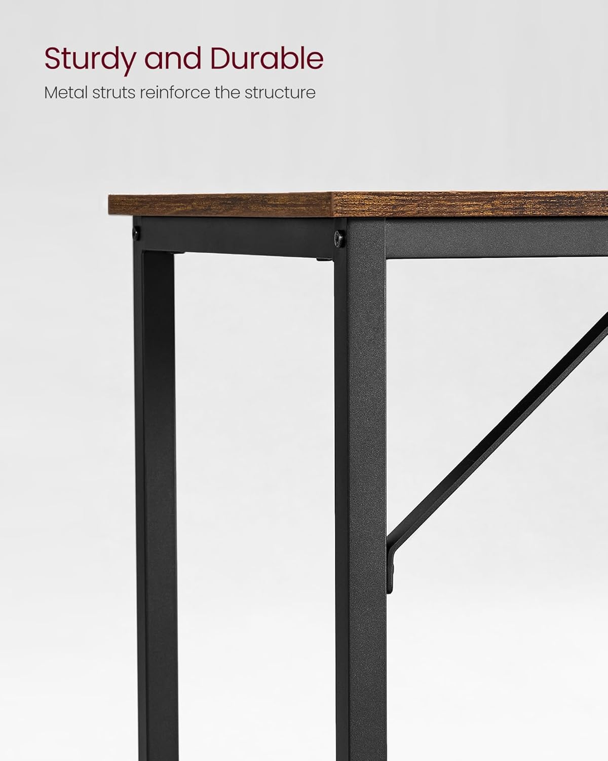 Computer Desk, 39.4-Inch Writing Desk, Home Office Small Study Workstation, Industrial Style PC Laptop Table, Simple Assembly, Steel Frame, Rustic Brown and Black