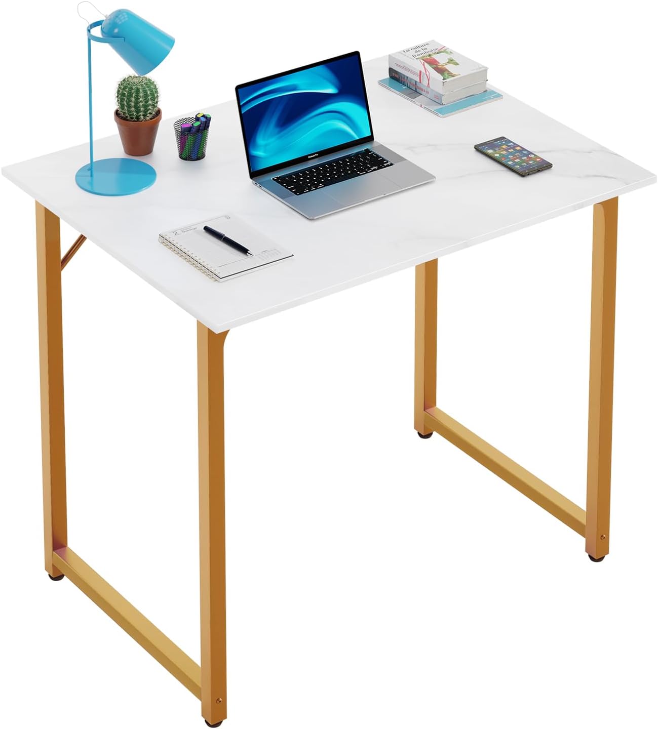 47 inch Computer Desk Gaming Desk Multi-Function Writing Table Student Art Modren Simple Style PC Wood and Metal Desk Workstation, Black