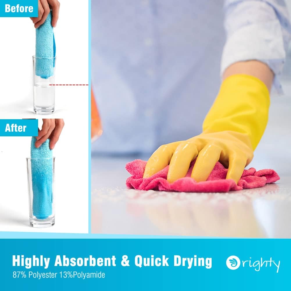 Cleaning Cloths Pack of 120, Highly Absorbent Microfiber Cleaning Supplies, Lint Free Cloths for Multiple-use, Powerful Dust Removal Clean Rags for House, Kitchen, Car Care(12x12 inch)