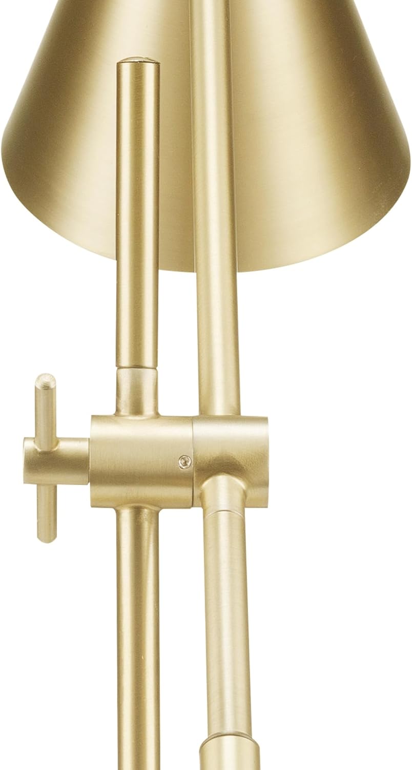 18" Desk Lamp, Matte Brass, Adjustable Height, Balance Arm, Rotary Switch on Shade, Home Décor, Desk Lamps for Home Office, Home Office Accessories, Adjustable Lamp, Modern