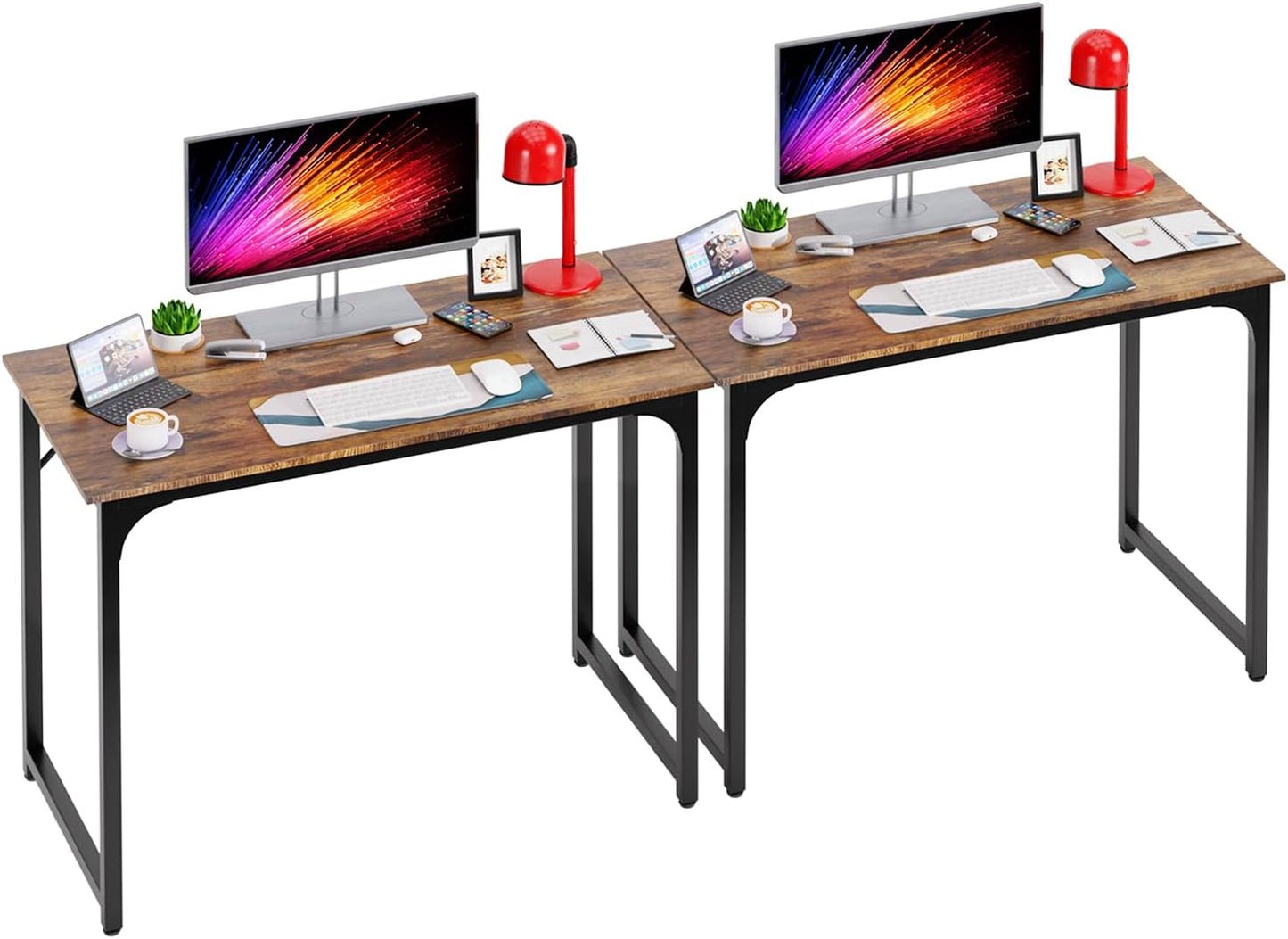 47 inch Computer Desk Gaming Desk Multi-Function Writing Table Student Art Modren Simple Style PC Wood and Metal Desk Workstation, Black