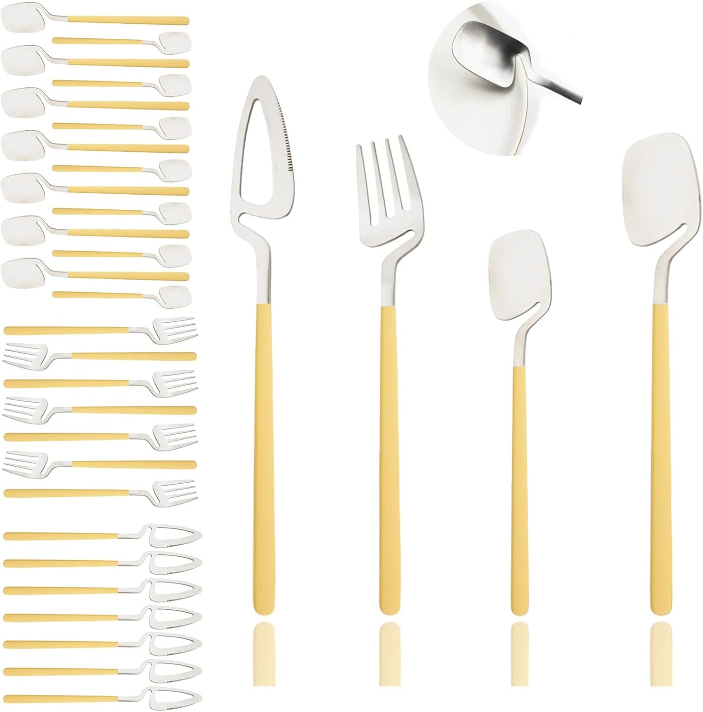 Silverware Set Satin Finish 24-Piece Stainless Steel Flatware Set Kitchen Utensil Set Service for 6 Tableware Cutlery Set Dishwasher Safe (Matte Black)