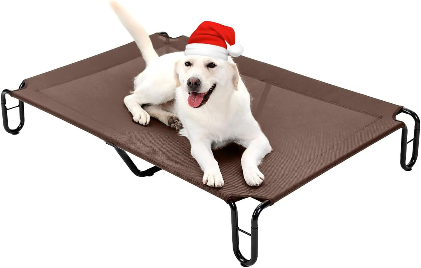 Elevated Outdoor Dog Bed - Raised Dog Bed for Large Dogs, Waterproof Dog Cot Bed Easy to Assemble, Cooling Elevated Dog Bed with Breathable Teslin Mesh, Durable, Non Slip, Up to 65 lbs,Grey