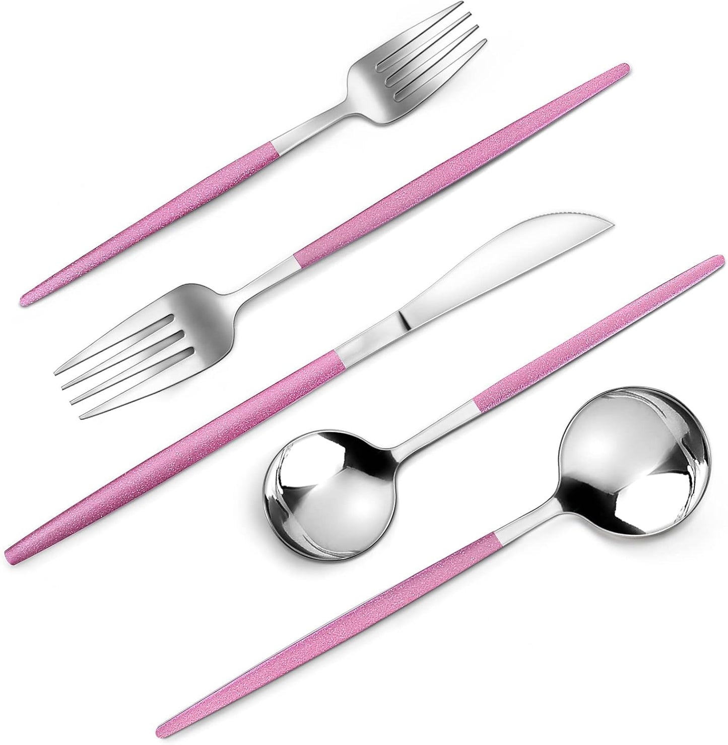 Matte Gold Silverware Set, 40-Piece Stainless Steel Flatware Set, Satin Finish tableware Cutlery Set, Service for 8, Home and Restaurant, Dishwasher Safe