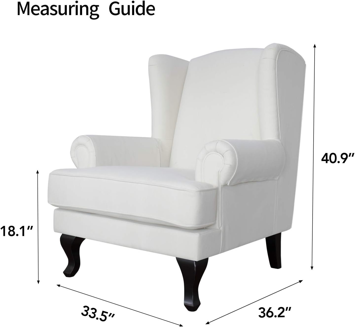 Stretch Wingback Chair Sofa Slipcover 2-Piece Sofa Cover Furniture Protector Couch Soft with Elastic Bottom, Spandex Jacquard Fabric Small Checks, Light Gray