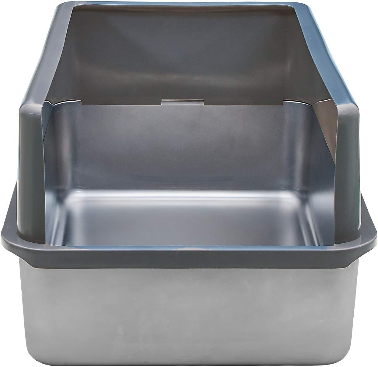 Stainless Steel XL Cat Litter Box - XL Litter Box for Big Cats - Large Cat Litter Box - Never Absorbs Odor, Stains, or Rusts - Easy Cleaning Litterbox Designed by Cat Owners (1 Pan)
