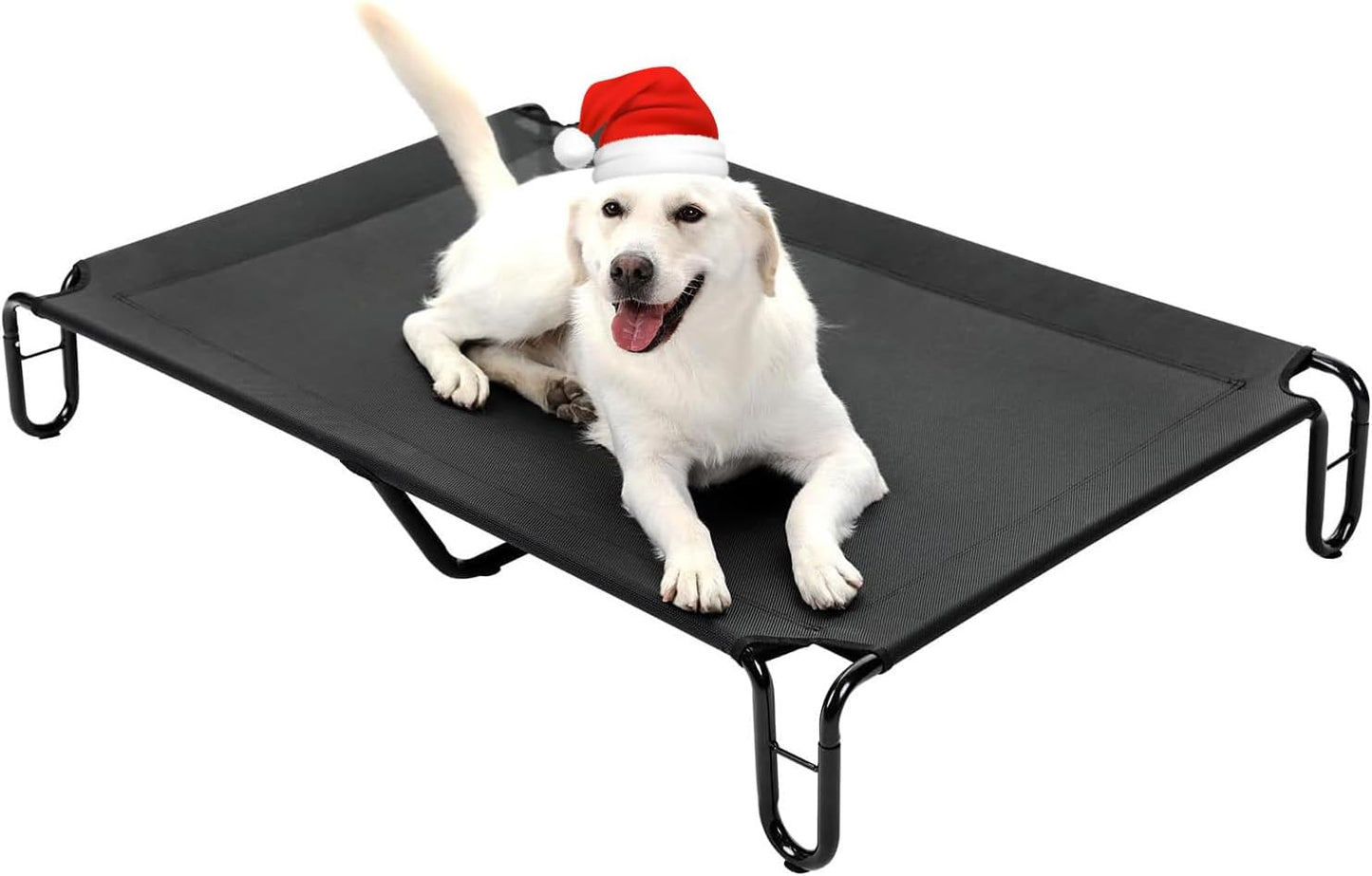 Elevated Outdoor Dog Bed - Raised Dog Bed for Large Dogs, Waterproof Dog Cot Bed Easy to Assemble, Cooling Elevated Dog Bed with Breathable Teslin Mesh, Durable, Non Slip, Up to 65 lbs,Grey