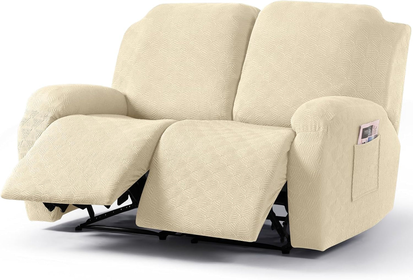 Recliner Covers Recliner Chair Covers Reclining Couch Covers Sofa Slipcovers Stretch Soft Washable (Single-Seater, Cream)