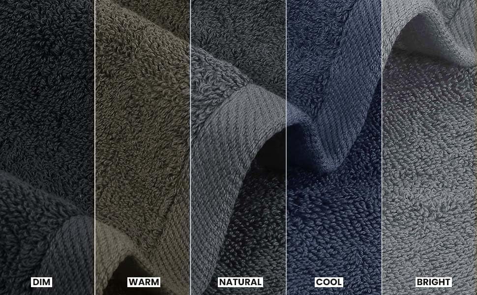 4 Pack Premium Bath Towels Set, (27 x 54 Inches) 100% Ring Spun Cotton 600GSM, Lightweight and Highly Absorbent Quick Drying Towels, Perfect for Daily Use (Grey)