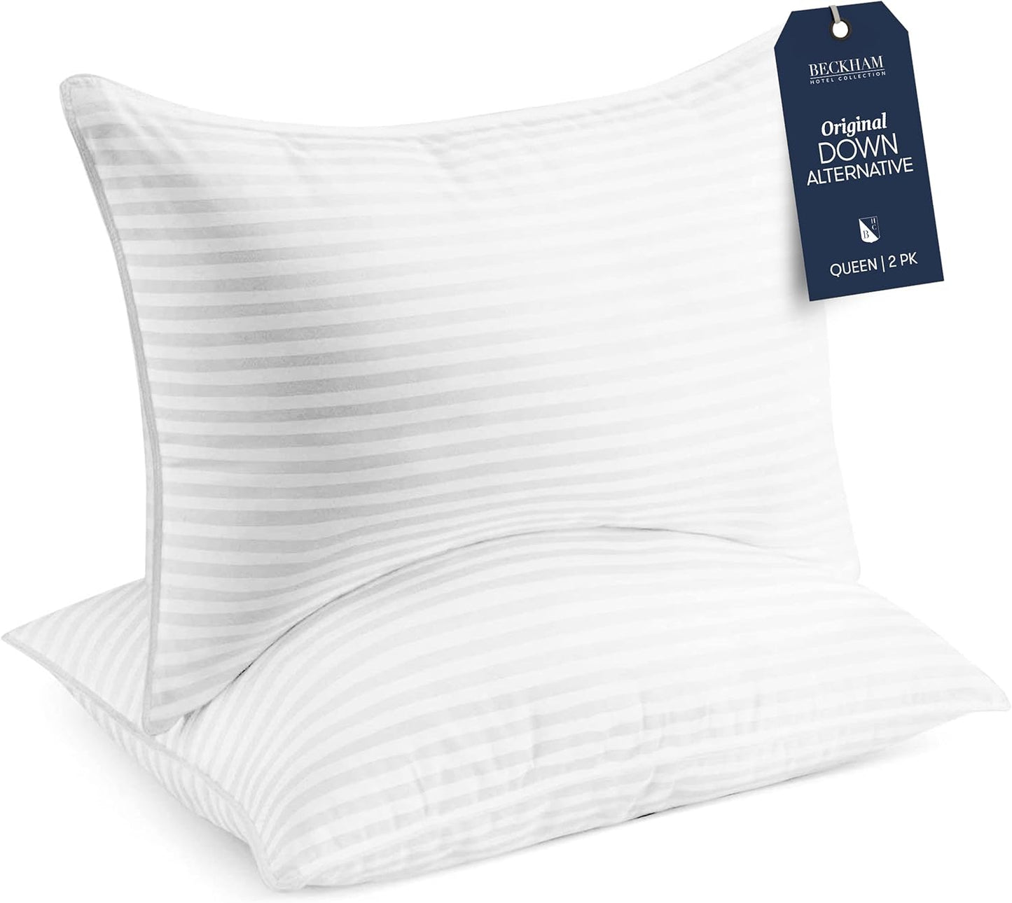 Collection Bed Pillows Standard / Queen Size Set of 2 - Down Alternative Bedding Gel Cooling Pillow for Back, Stomach or Side Sleepers