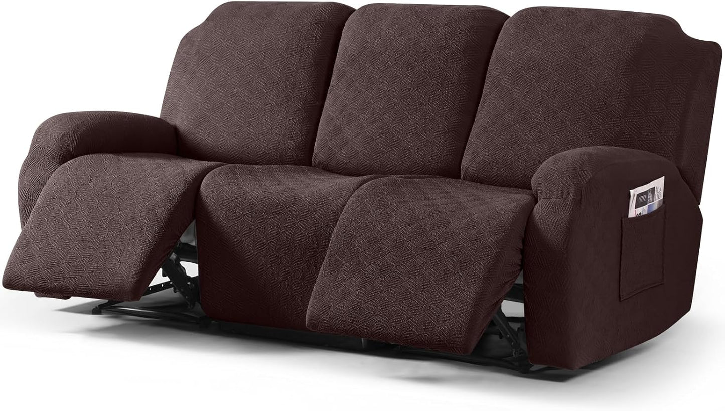 Recliner Covers Recliner Chair Covers Reclining Couch Covers Sofa Slipcovers Stretch Soft Washable (Single-Seater, Cream)