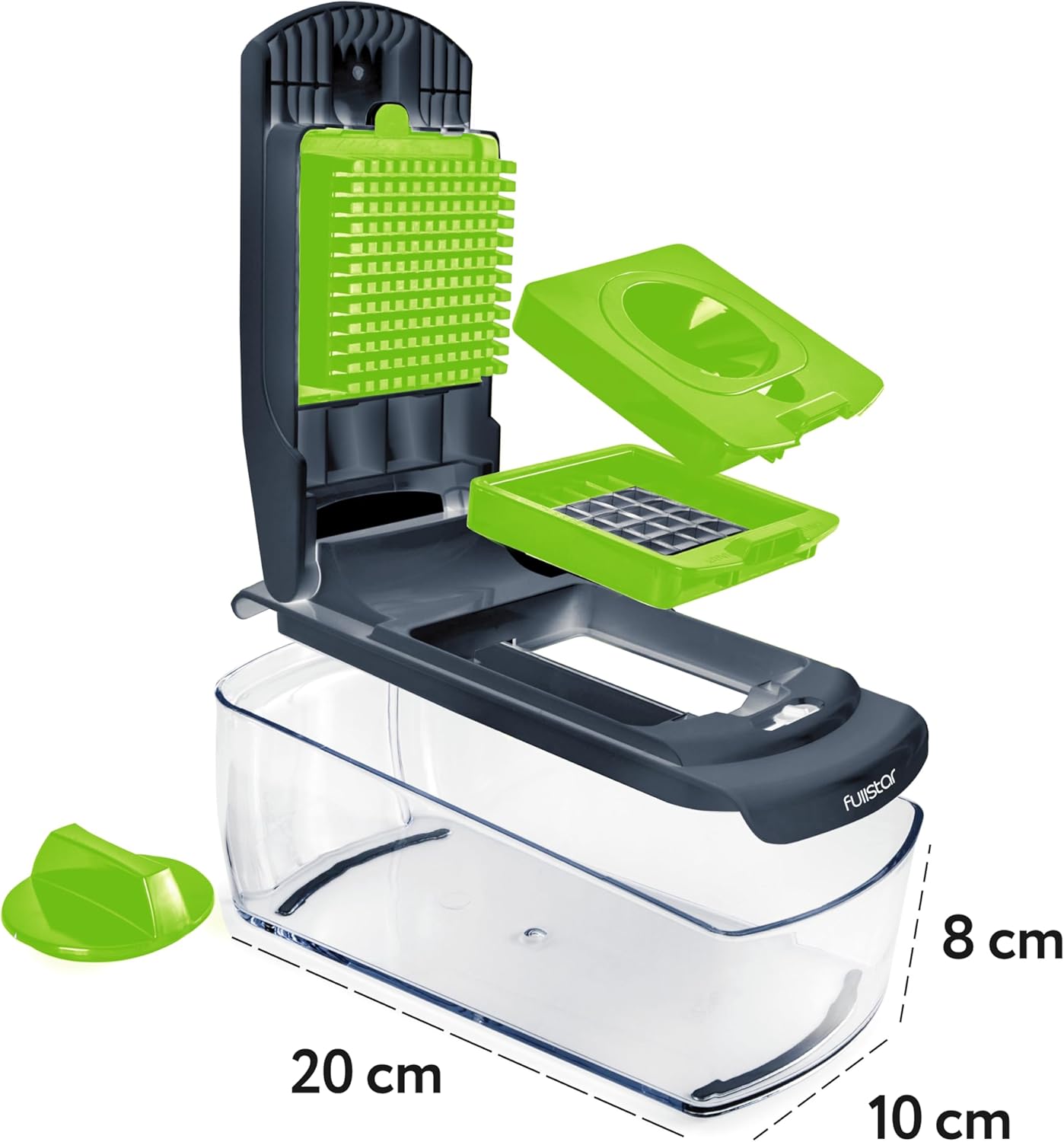 Vegetable Chopper - Food Chopper - Onion Chopper - Vegetable Slicer & Spiralizer - Veggie Chopper with Container - Kitchen Gadgets - Home Essentials - Kitchen Accessories (9 in 1, White)