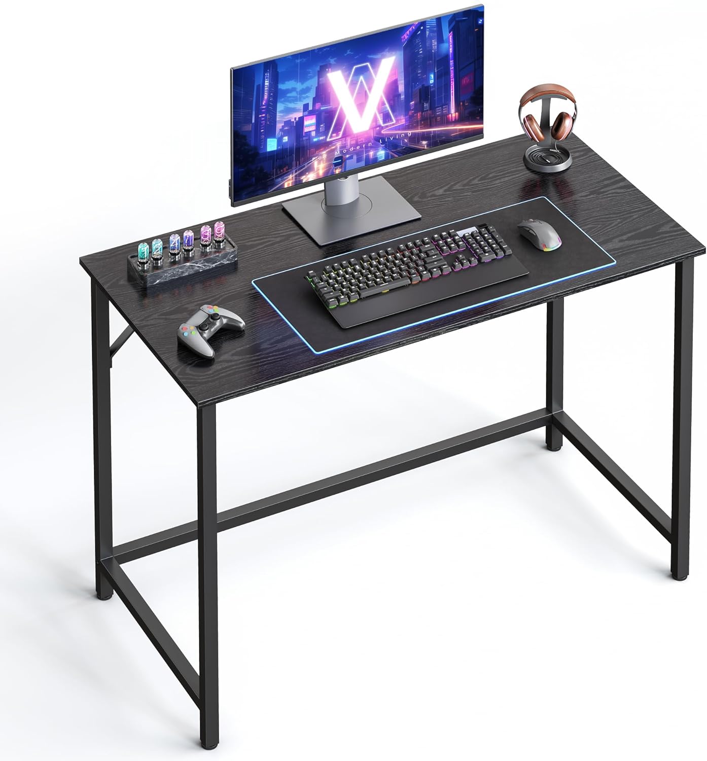 Computer Desk, 39.4-Inch Writing Desk, Home Office Small Study Workstation, Industrial Style PC Laptop Table, Simple Assembly, Steel Frame, Rustic Brown and Black