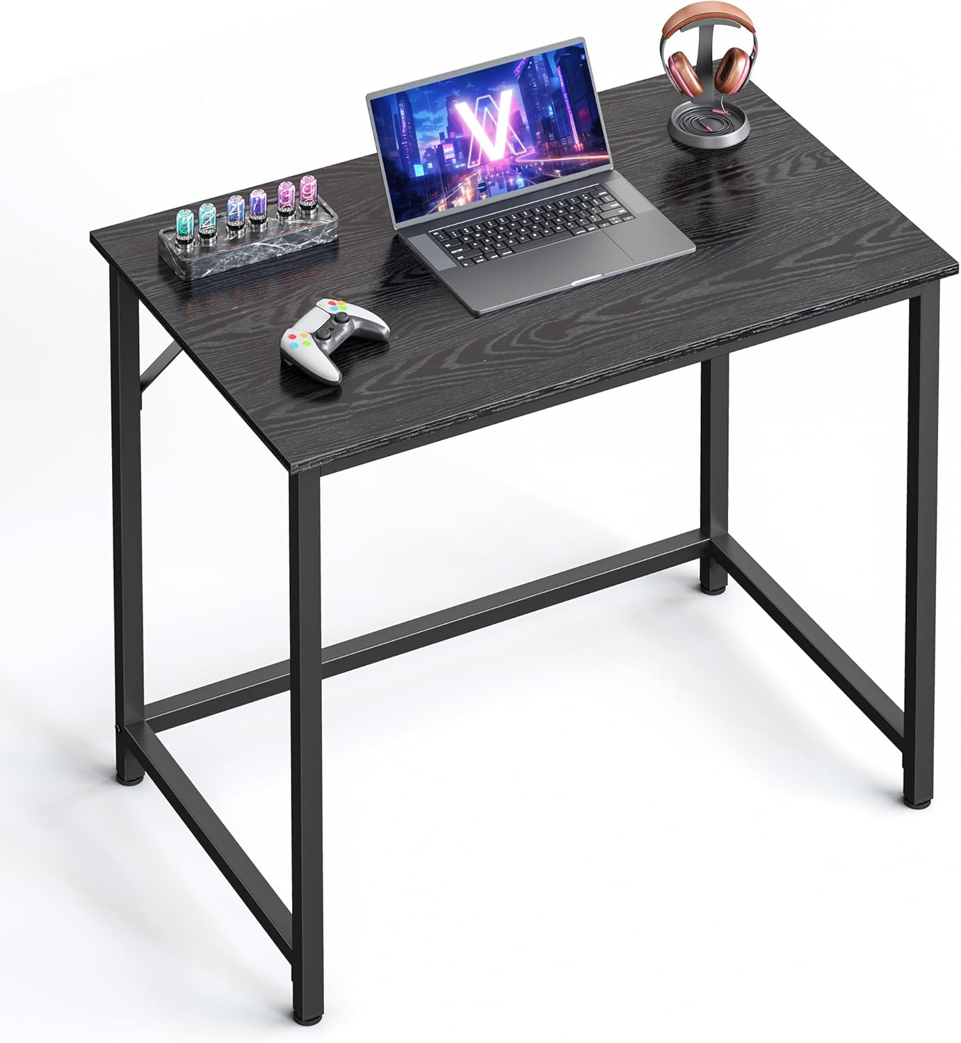 Computer Desk, 39.4-Inch Writing Desk, Home Office Small Study Workstation, Industrial Style PC Laptop Table, Simple Assembly, Steel Frame, Rustic Brown and Black