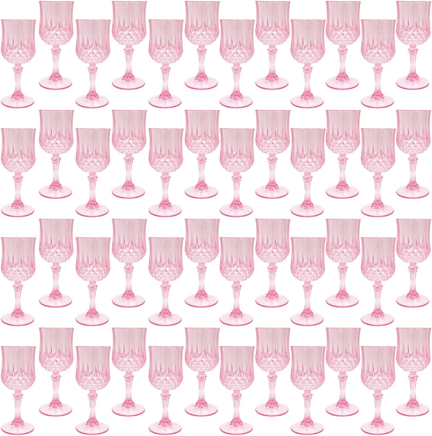 Transparent Plastic Wine Glasses,Transparent Plastic Goblets for Parties,Transparent Drinking Glasses for Wedding Reception, Grand Event Party Supplies (24, transparent)