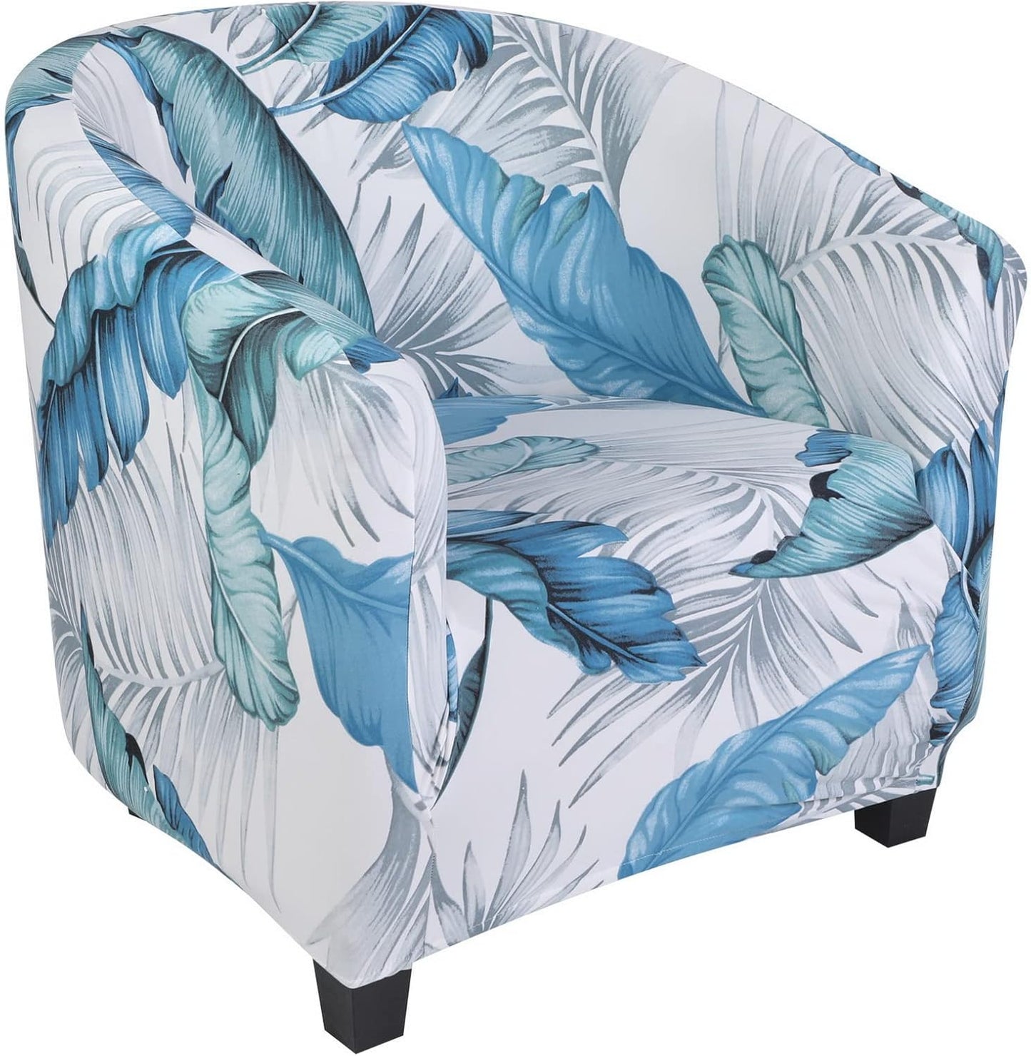 Club Chair Slipcover Stretch Barrel Chair Covers Jacquard Tub Chair Slipcover Spandex Armchair Sofa Cover Removable Couch Furniture Protector Arm Chair Cover for Living Room(Creamy-White)
