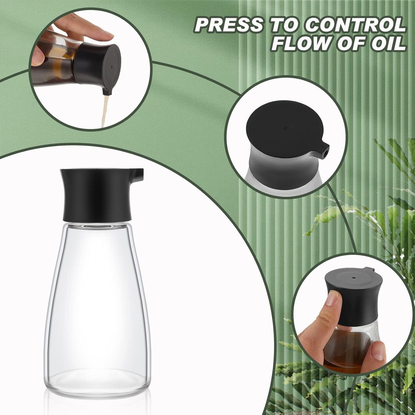 30 Pcs Soy Sauce Dispenser Leakproof Cruet Dispenser Set Small Sauce Bottles Glass Soy Sauce Container Oil Dispensing Bottles Seasoning Vinegar Cruet with Lid for Kitchen Cooking, Black